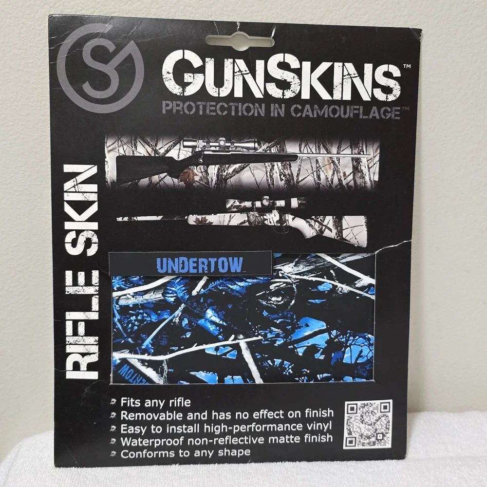 GunSkins Rifle Skin UNDERTOW Wrap DIY Vinyl Kit Blue Black White